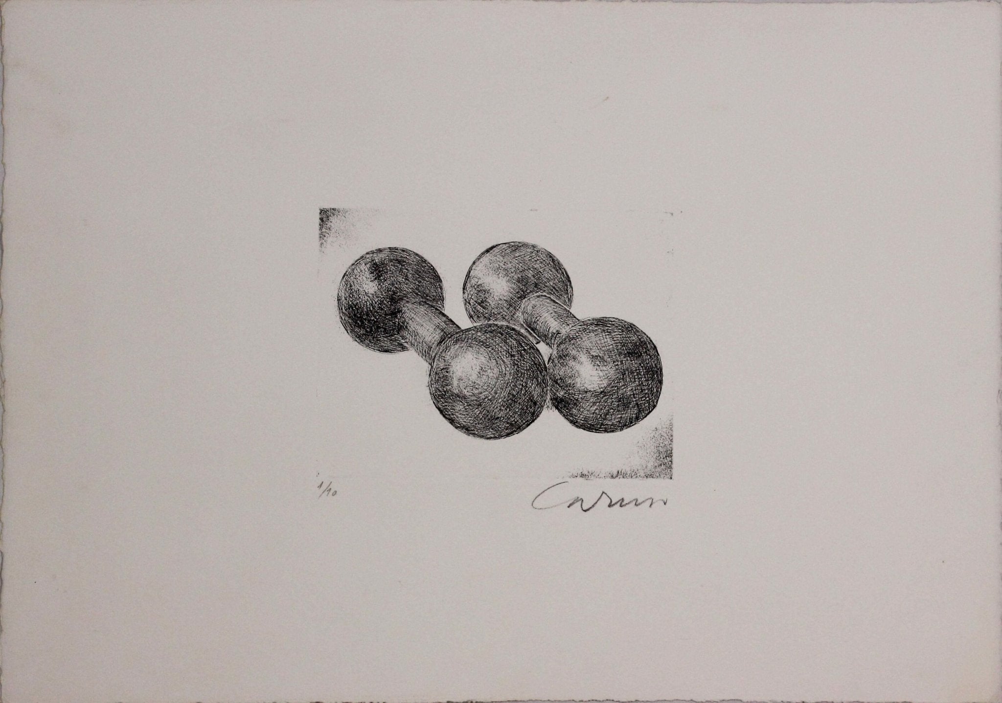 Bruno CARUSO Two weights two measures original etching for sale on