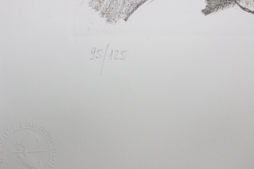 SASSU Aligi, Manuscrit, 1992, Eau-forte originale signée