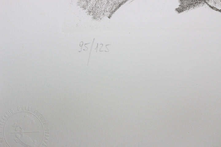 SASSU Aligi, Manuscrit, 1992, Eau-forte originale signée