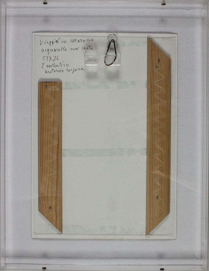 Antonio Corpora, Viaggio in Marocco, Acquerello su carta originale firmata - EmporiumArt