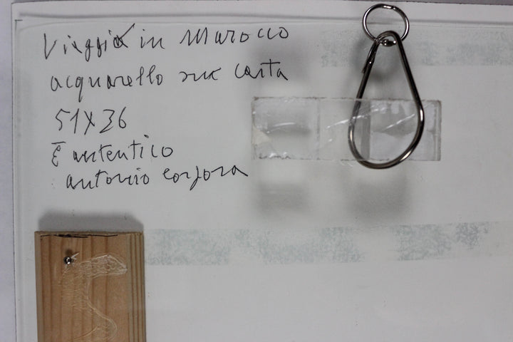 Antonio Corpora, Viaggio in Marocco, Acquerello su carta originale firmata - EmporiumArt
