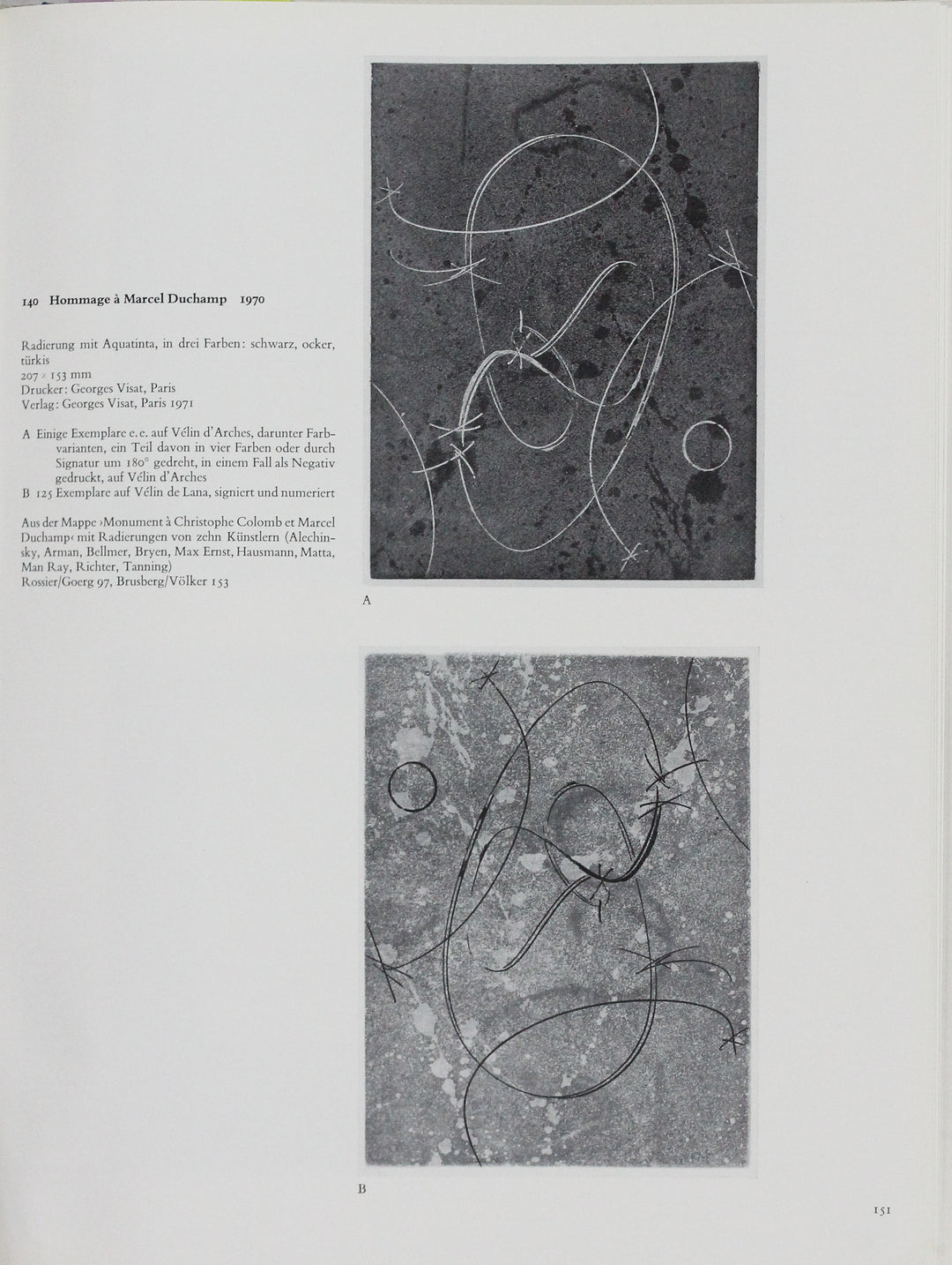 ERNST Max, Hommage an Marcel Duchamp, 1970, originale Aquatinta signiert