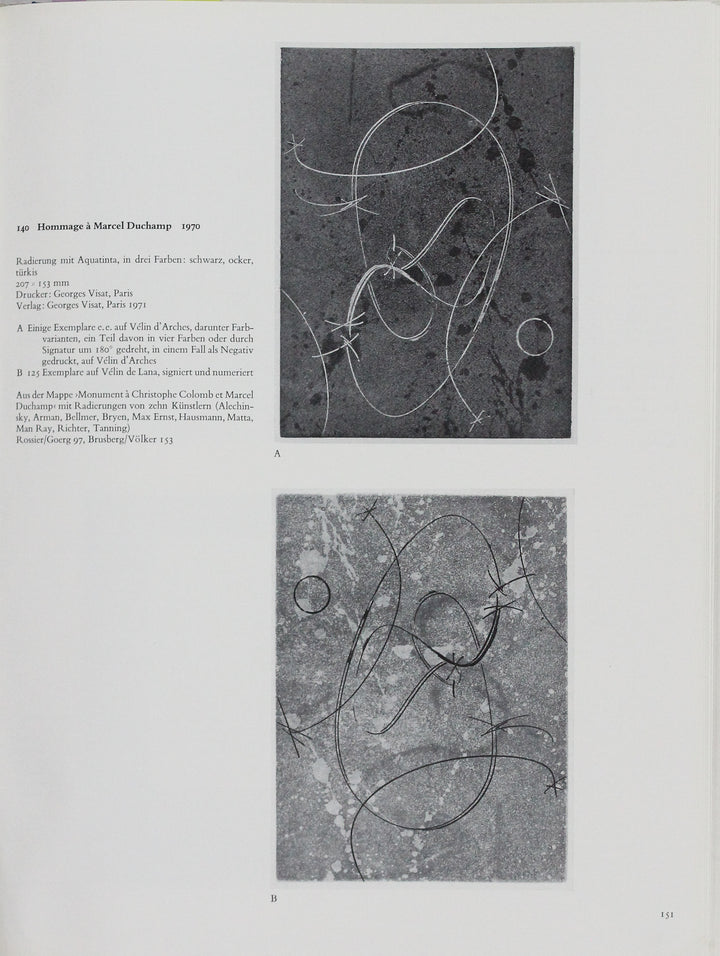 ERNST Max, Hommage an Marcel Duchamp, 1970, originale Aquatinta signiert