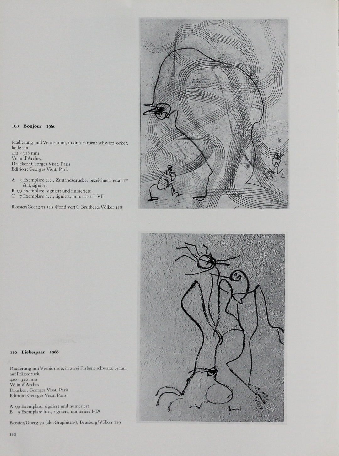 ERNST Max, Couple amoureux, 1966, Eau-forte originale signée