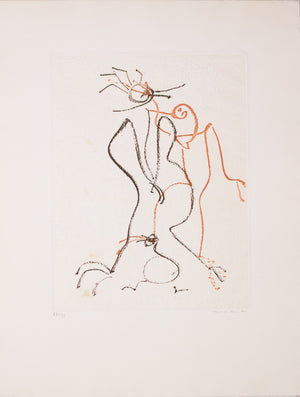 ERNST Max, Couple of Lovers, 1966, Original signed etching