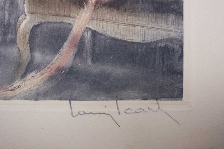 ICART Louis, Attic room, 1940, Original signed etching