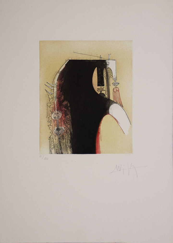 Wifredo Lam, Vingtième parallèle, 1966, Acquaforte acquatinta originale firmata - EmporiumArt