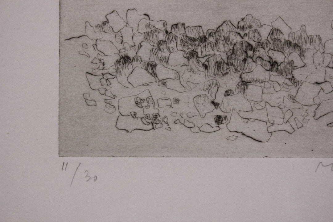 MUSIC Zoran, Felsige Landschaft, 1979, Originale Kaltnadel signiert