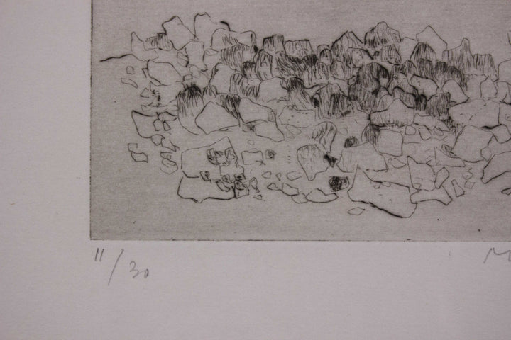 MUSIC Zoran, Felsige Landschaft, 1979, Originale Kaltnadel signiert