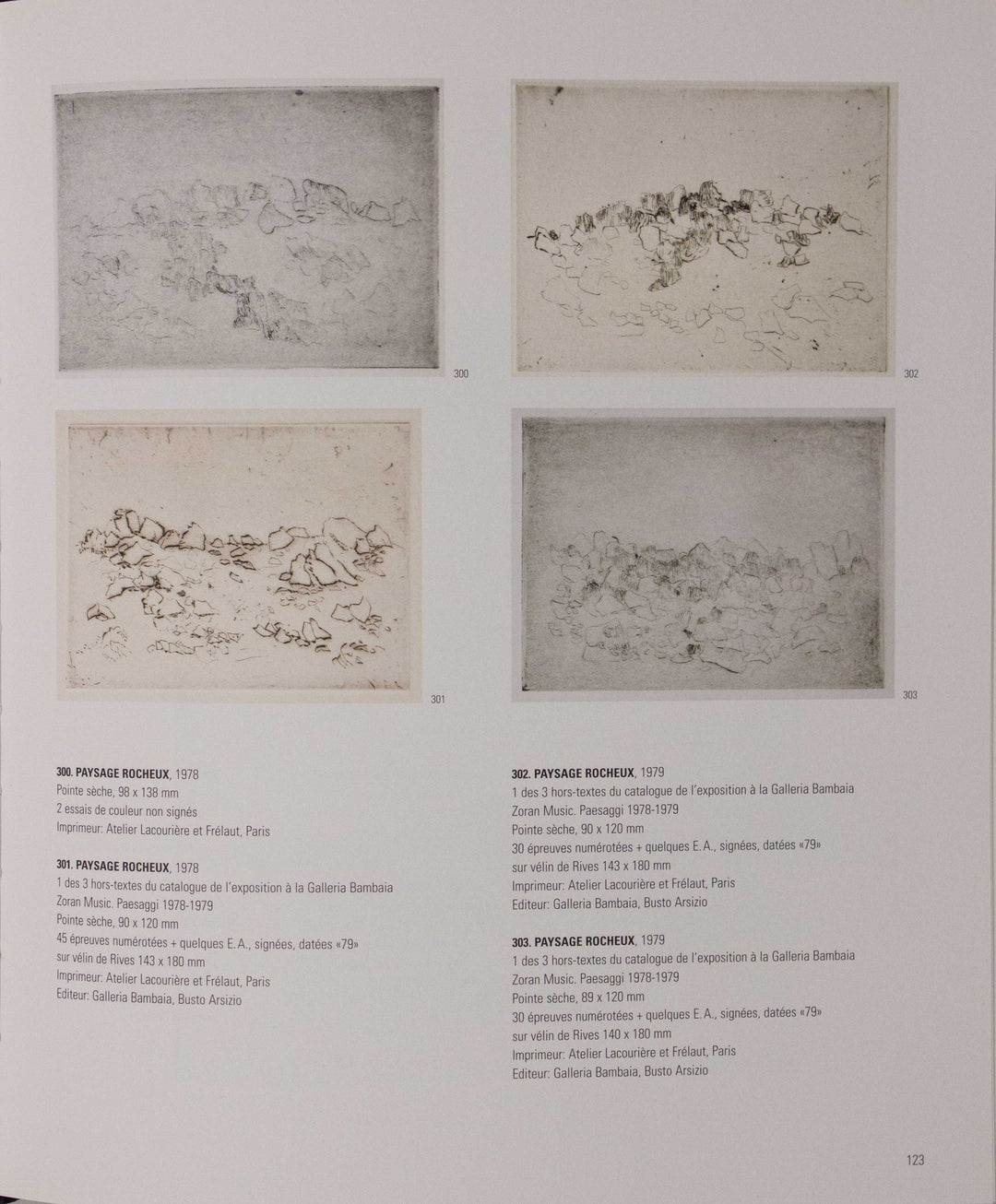 MUSIC Zoran, Felsige Landschaft, 1979, Originale Kaltnadel signiert