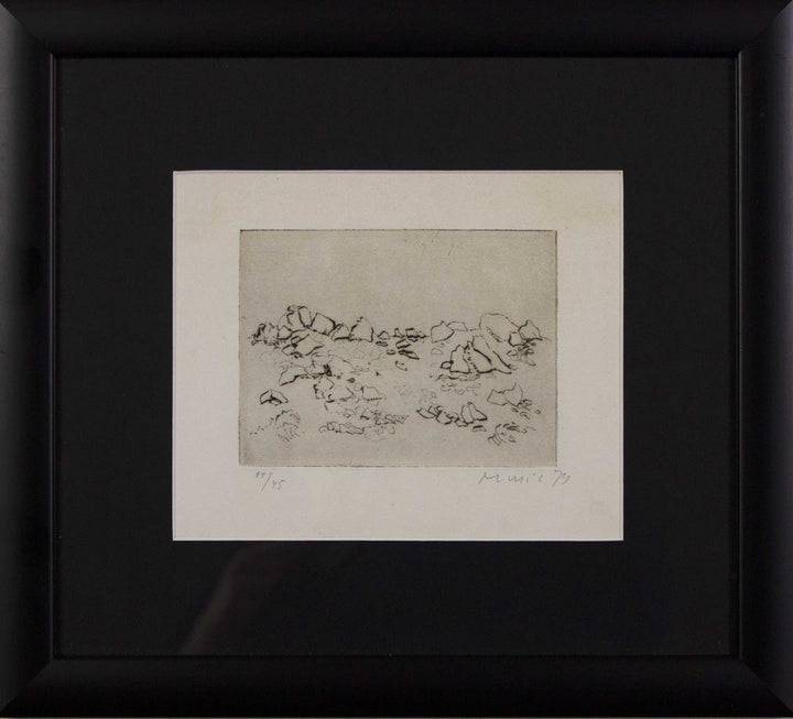 MUSIC Zoran, Paysage rocheux, 1978, Pointe-sèche originale signée