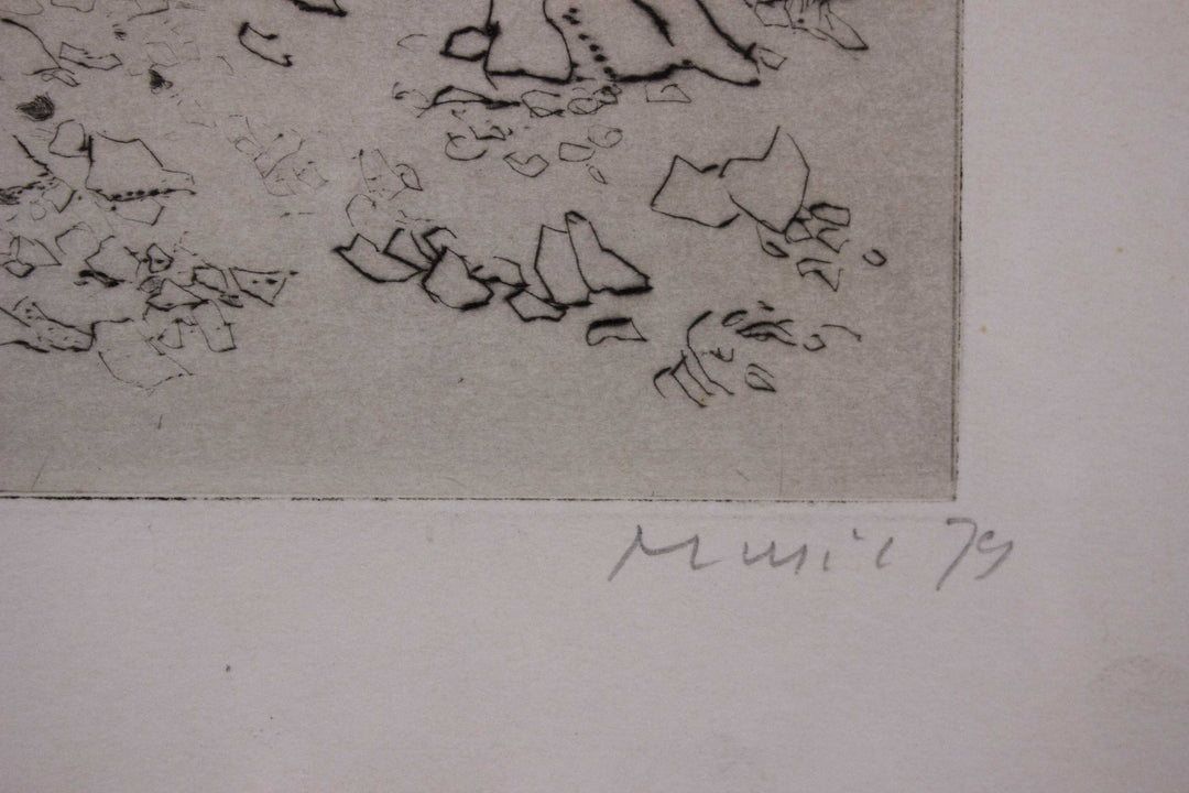 MUSIC Zoran, Paysage rocheux, 1978, Pointe-sèche originale signée
