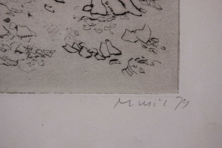 MUSIC Zoran, Paysage rocheux, 1978, Pointe-sèche originale signée