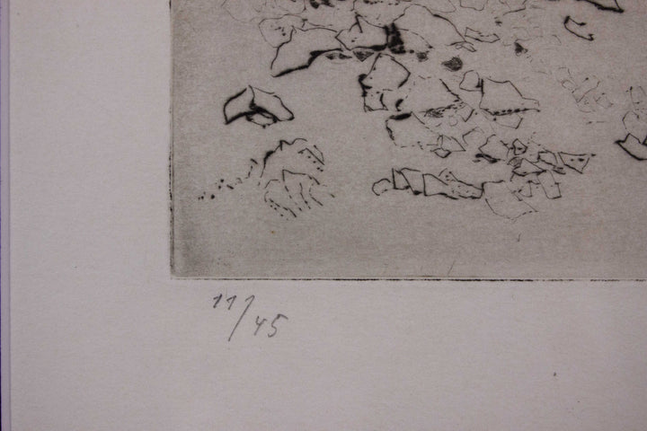 MUSIC Zoran, Paysage rocheux, 1978, Pointe-sèche originale signée