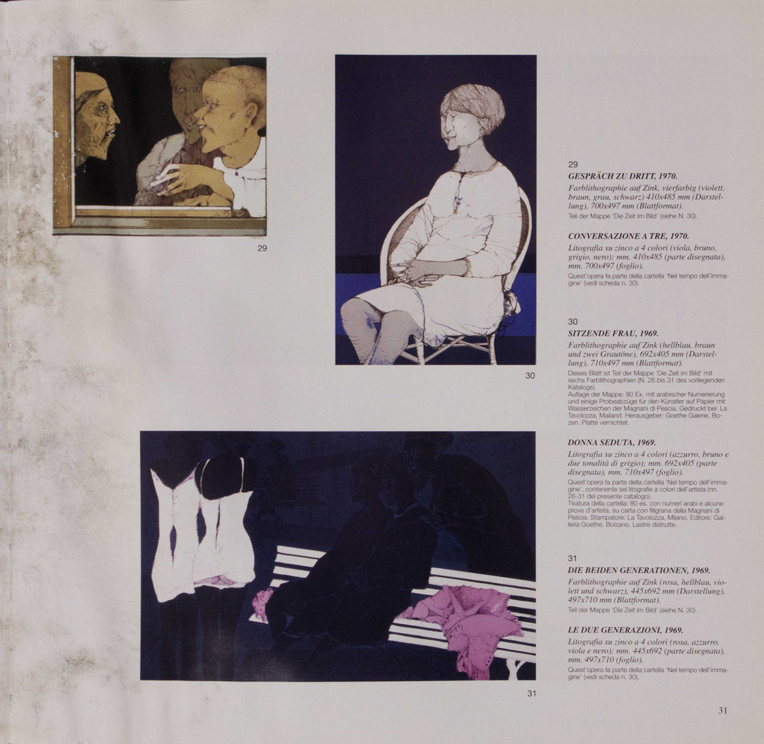 PLATTNER Karl, Le due generazioni, 1969, Litografia originale firmata-104