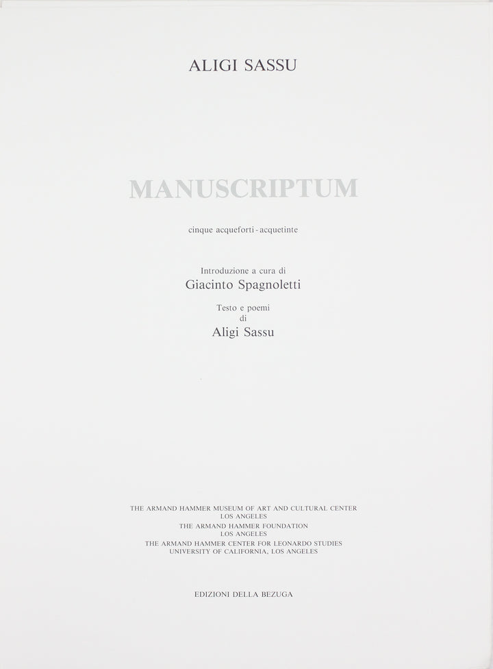 Aligi Sassu, Manuscriptum, 1992, Acquaforte originale firmata