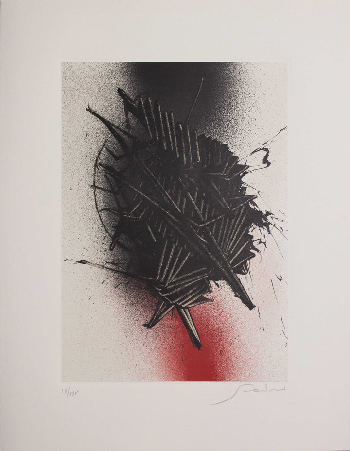 SCANAVINO Emilio, Lithographie originale signée du portfolio 'Cinq poèmes', 1983