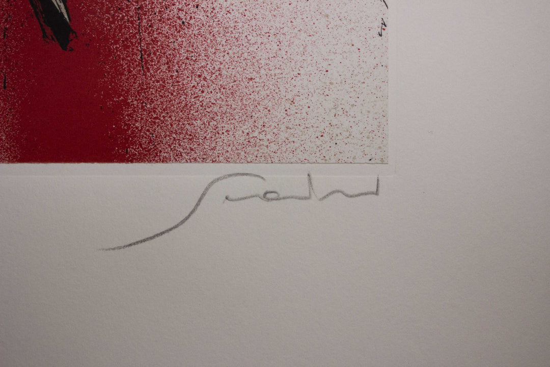 SCANAVINO Emilio, Lithographie originale signée du portfolio 'Cinq poèmes', 1983