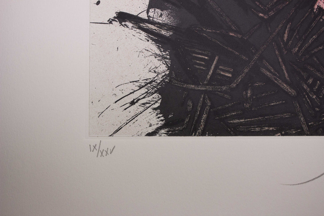 SCANAVINO Emilio, Lithographie originale signée du portfolio 'Cinq poèmes', 1983