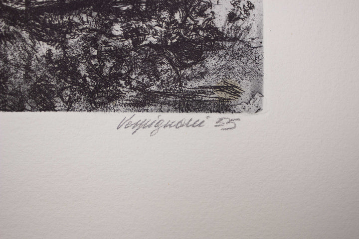 VESPIGNANI Renzo, Entering Rome, 1955, Original signed etching aquatint