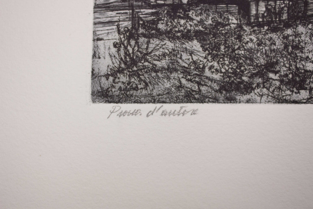 VESPIGNANI Renzo, Entering Rome, 1955, Original signed etching aquatint