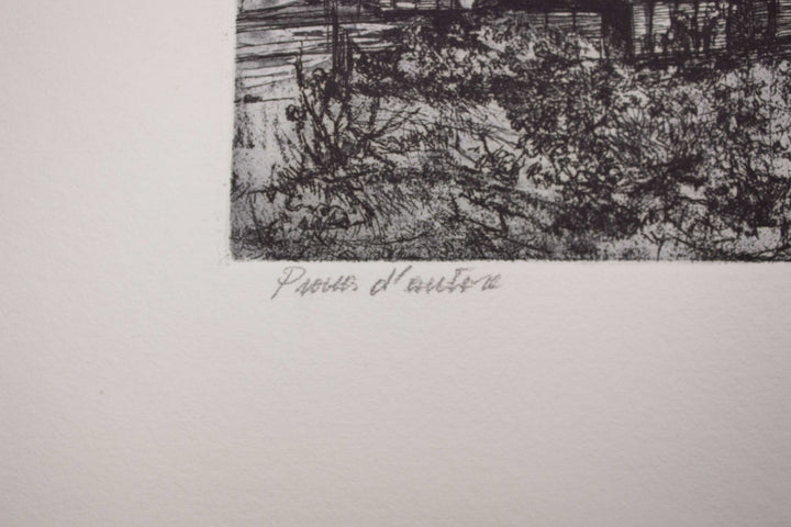 VESPIGNANI Renzo, Entering Rome, 1955, Original signed etching aquatint