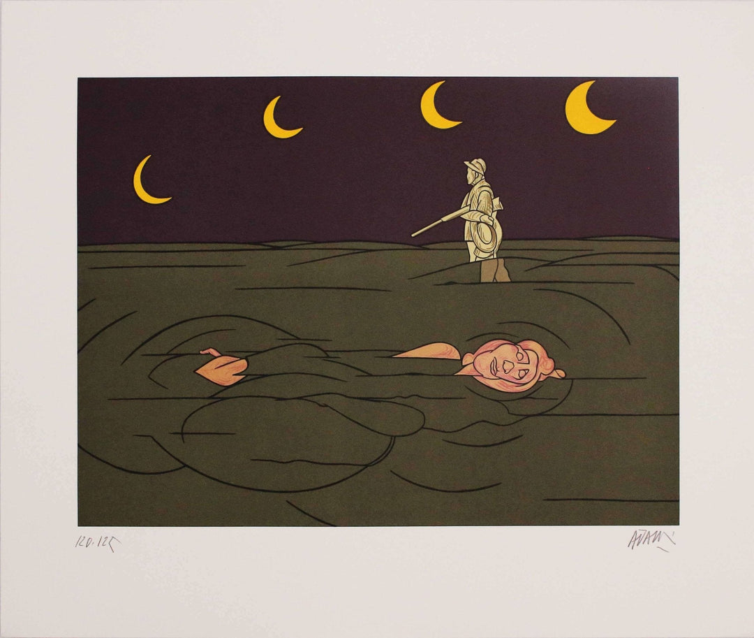 ADAMI Valerio, Petit clair de lune, 1981, Litografia originale firmata - EmporiumArt