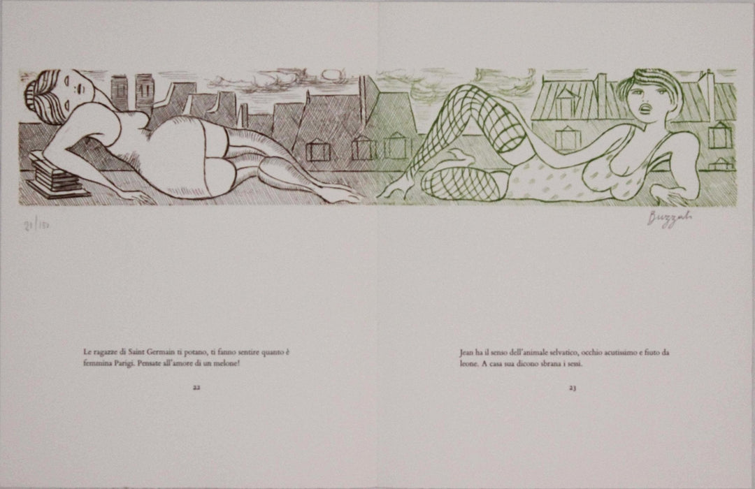 BUZZATI Dino, Acquaforte originale firmata dalla cartella "Le gambe di Saint Germain", 1971 - EmporiumArt