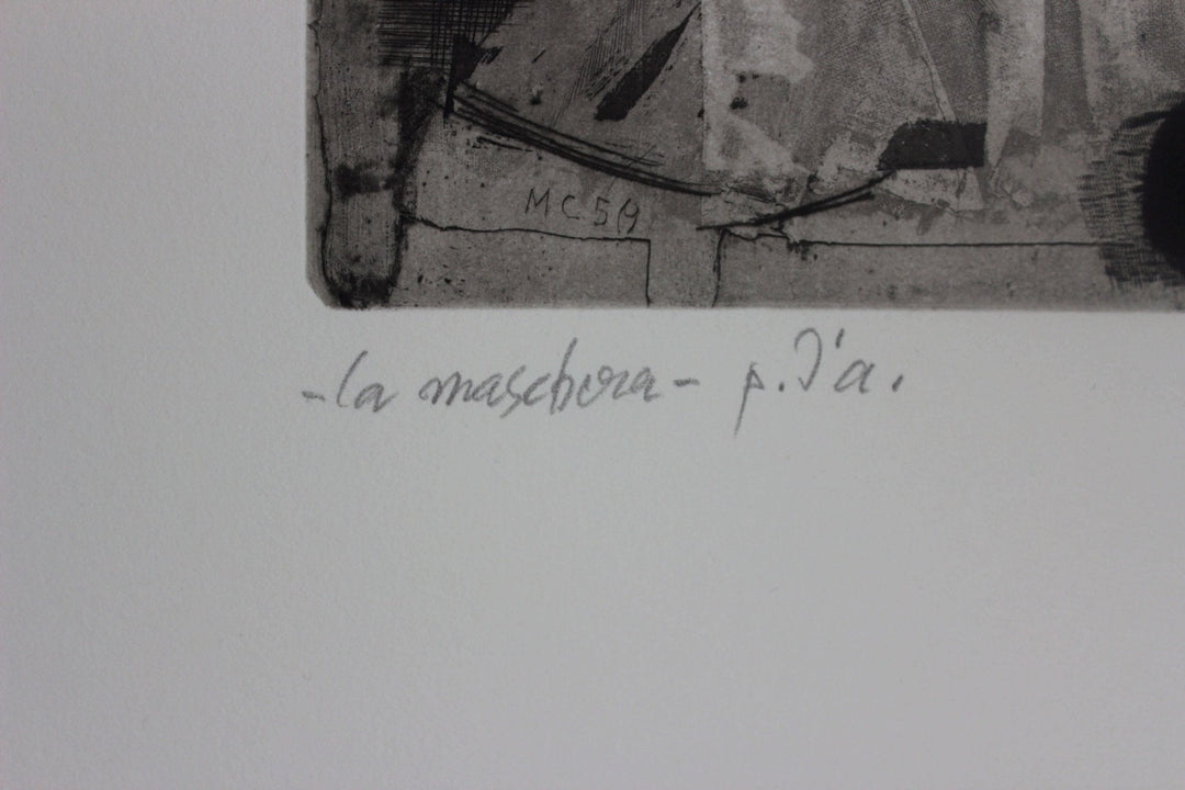 CALANDRI Mario, La maschera, 1959, Acquaforte originale firmata - EmporiumArt