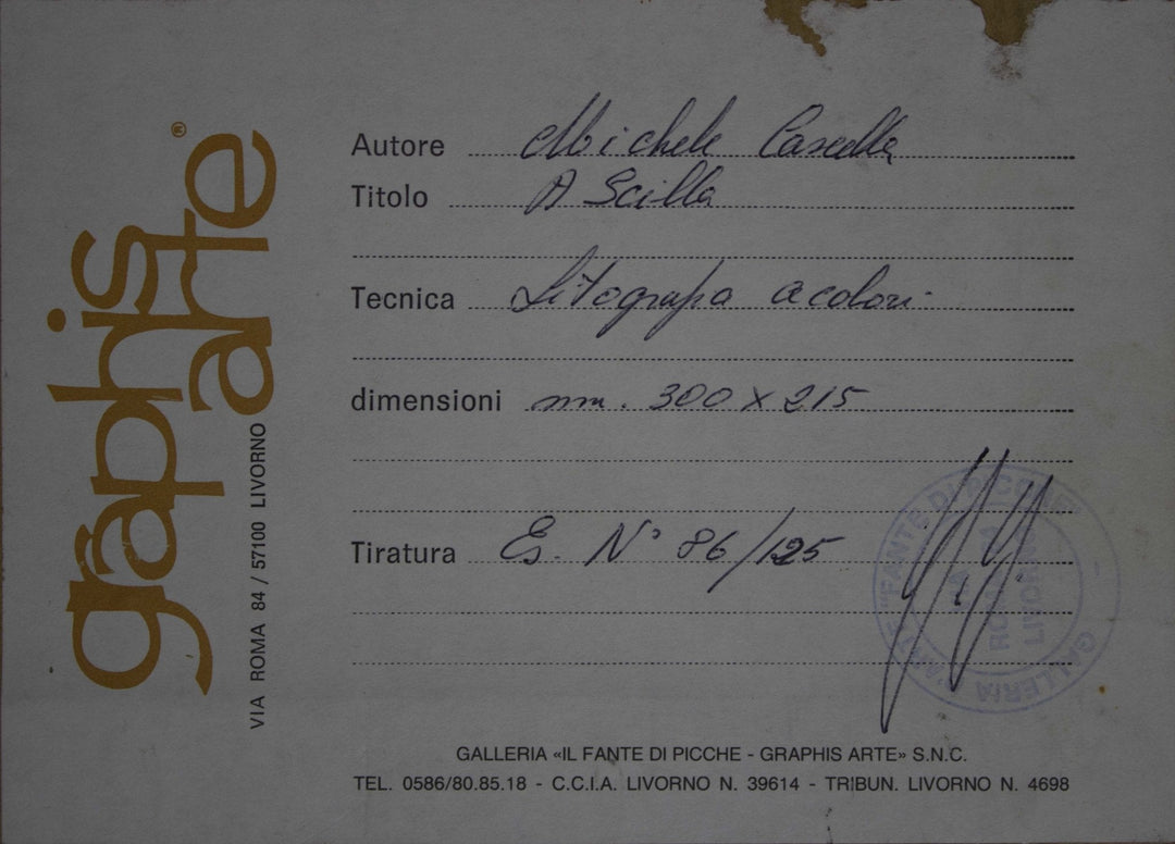 CASCELLA Michele, A Scilla, 1953-60, Litografia originale firmata - EmporiumArt