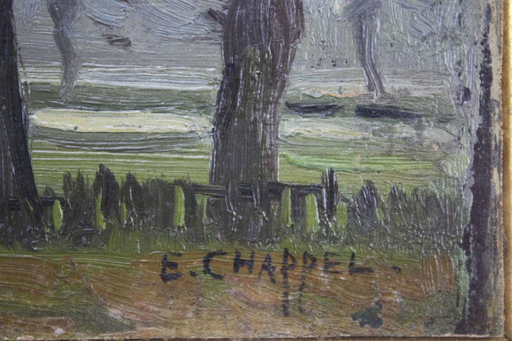 CHAPPEL Edouard, Autunno, 1910, Olio su legno firmato - EmporiumArt