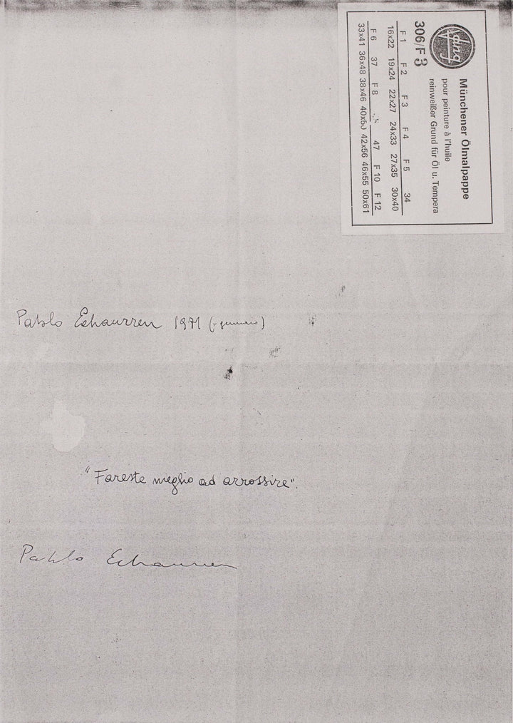 ECHAURREN Pablo, Fareste meglio ad arrossire, 1971, Smalto e china su cartoncino - EmporiumArt