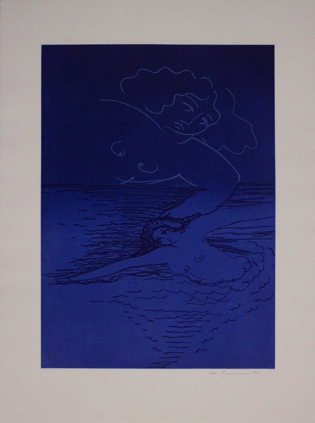 GERMANA' Mimmo, Notte sul mare, 1990, Acquaforte originale firmata - EmporiumArt