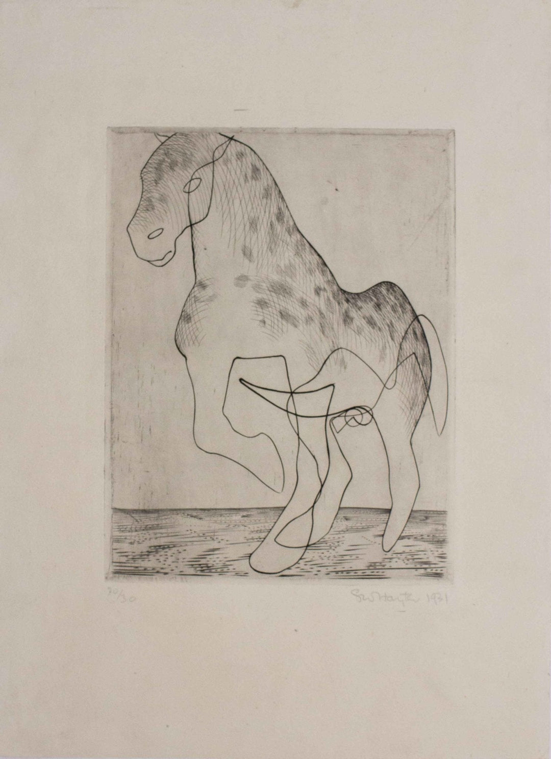 HAYTER Stanley William, Big horse, 1931, Acquaforte originale firmata - EmporiumArt