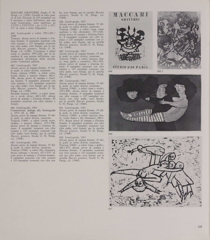 MACCARI Mino, Linoleografia originale firmata, 1967 - EmporiumArt