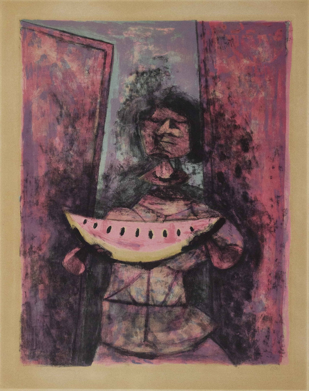 TAMAYO Rufino, Mujer con sandia, 1950, Litografia originale firmata - EmporiumArt